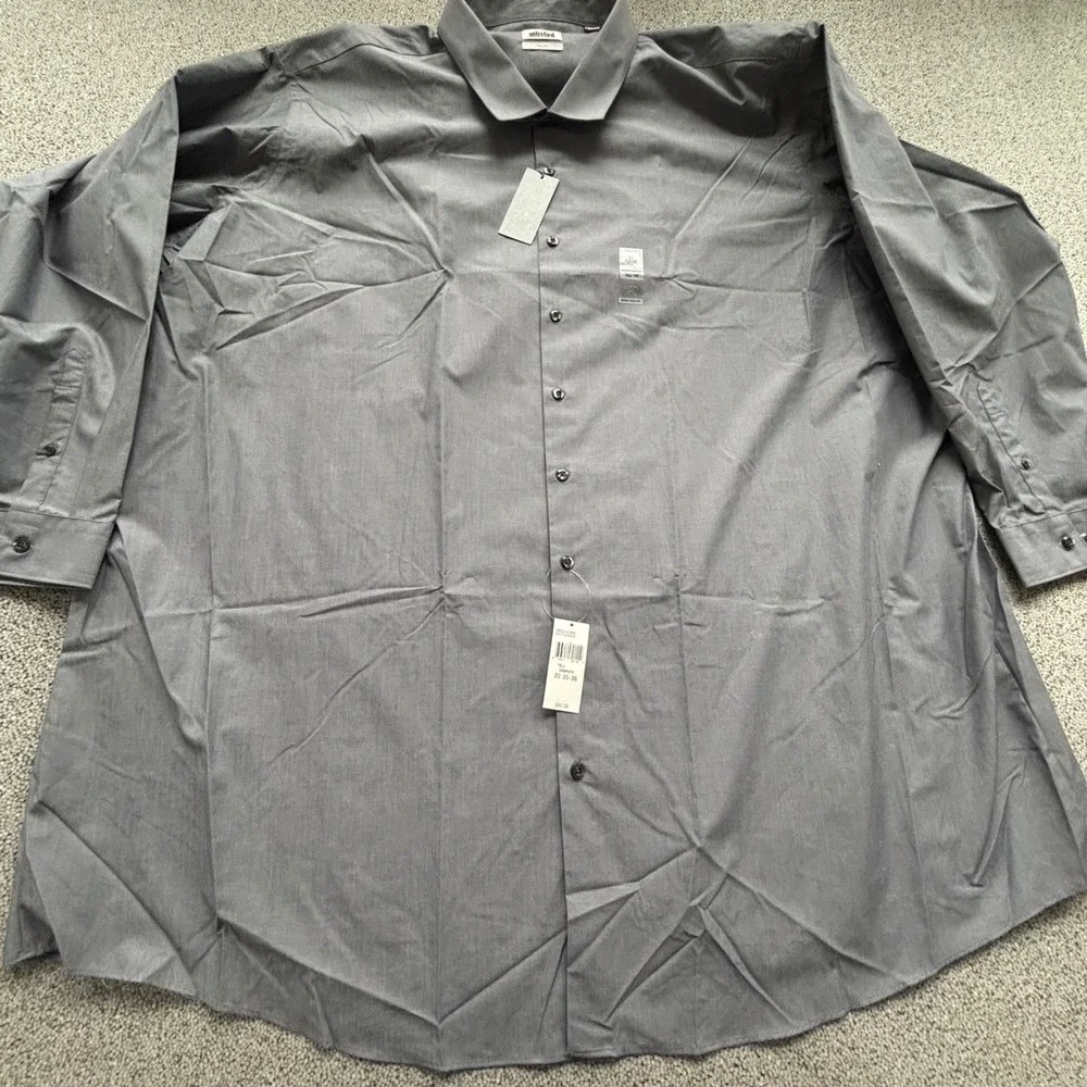 Unlisted Kenneth Cole Dress Shirt Mens 5X Graphite Tall Fit Professional NWT $65